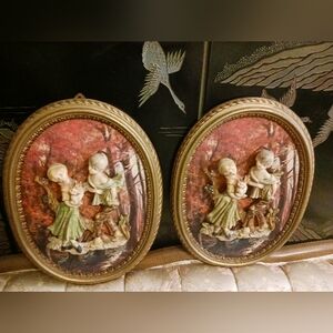 Two Italy wall decor vintage   Cottage core granny core